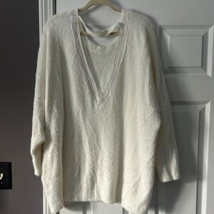 Torrid Cream Soft Sweater with v back